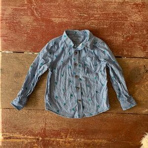 Toddler Dino & Stripes Dress-Shirt Button-Down 5T /Okie Dokie Brand